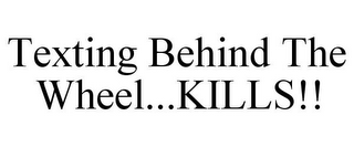 TEXTING BEHIND THE WHEEL...KILLS!!