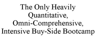 THE ONLY HEAVILY QUANTITATIVE, OMNI-COMPREHENSIVE, INTENSIVE BUY-SIDE BOOTCAMP