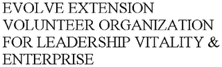 EVOLVE EXTENSION VOLUNTEER ORGANIZATION FOR LEADERSHIP VITALITY & ENTERPRISE