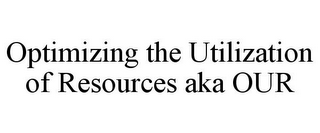 OPTIMIZING THE UTILIZATION OF RESOURCES AKA OUR