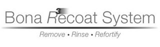BONA R3ECOAT SYSTEM REMOVE · RINSE · REFORTIFY