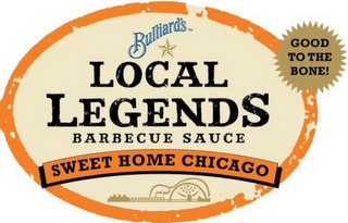 BULLIARD'S LOCAL LEGENDS BARBECUE SAUCE SWEET HOME CHICAGO