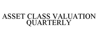 ASSET CLASS VALUATION QUARTERLY