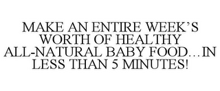 MAKE AN ENTIRE WEEK'S WORTH OF HEALTHY ALL-NATURAL BABY FOOD...IN LESS THAN 5 MINUTES!