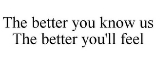 THE BETTER YOU KNOW US THE BETTER YOU'LL FEEL