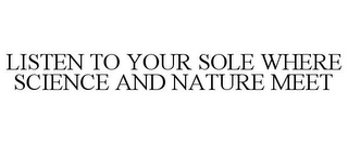 LISTEN TO YOUR SOLE WHERE SCIENCE AND NATURE MEET