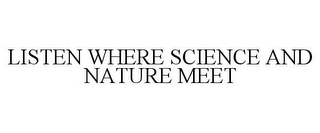 LISTEN WHERE SCIENCE AND NATURE MEET