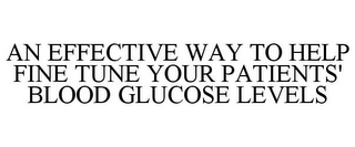 AN EFFECTIVE WAY TO HELP FINE TUNE YOUR PATIENTS' BLOOD GLUCOSE LEVELS