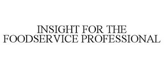INSIGHT FOR THE FOODSERVICE PROFESSIONAL