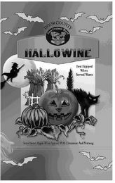 DOOR COUNTY DOOR PENINSULA WINERY DOOR COUNTY WISCONSIN HALLOWINE BEST ENJOYED WHEN SERVED WARM SEMI-SWEET APPLE WINE SPICED WITH CINNAMON AND NUTMEG