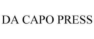 DA CAPO PRESS