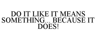 DO IT LIKE IT MEANS SOMETHING... BECAUSE IT DOES!