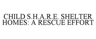 CHILD S.H.A.R.E. SHELTER HOMES: A RESCUE EFFORT