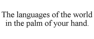 THE LANGUAGES OF THE WORLD IN THE PALM OF YOUR HAND.