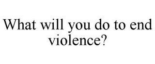 WHAT WILL YOU DO TO END VIOLENCE?