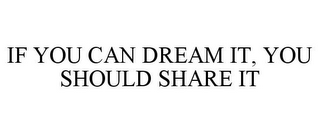 IF YOU CAN DREAM IT, YOU SHOULD SHARE IT