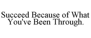SUCCEED BECAUSE OF WHAT YOU'VE BEEN THROUGH.