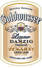 ORIGINAL DANZIGER GOLDWASSER 1598 LIQUEUR DANZIG DER LACHS 22 KARAT ANNO 1598 DISTILLERY DER LACHS