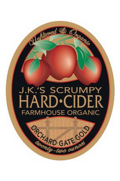 J.K.'S SCRUMPY HARD CIDER FARMHOUSE ORGANIC ORCHARD GATE GOLD UNFILTERED & ORGANIC