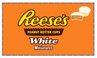 REESE'S, PEANUT BUTTER CUPS, WHITE AND MINIATURES