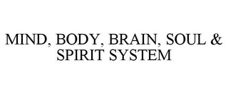 MIND, BODY, BRAIN, SOUL & SPIRIT SYSTEM