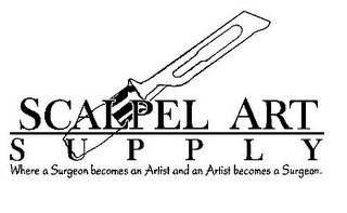 SCALPEL ART SUPPLY WHERE A SURGEON BECOMES AN ARTIST AND AN ARTIST BECOMES A SURGEON