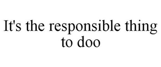 IT'S THE RESPONSIBLE THING TO DOO