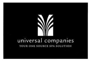 UNIVERSAL COMPANIES YOUR ONE SOURCE SPA SOLUTION