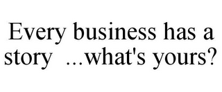 EVERY BUSINESS HAS A STORY ...WHAT'S YOURS?