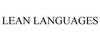 LEAN LANGUAGES