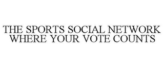 THE SPORTS SOCIAL NETWORK WHERE YOUR VOTE COUNTS