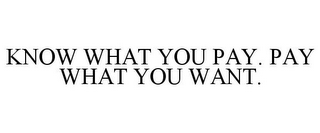 KNOW WHAT YOU PAY. PAY WHAT YOU WANT.