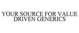 YOUR SOURCE FOR VALUE DRIVEN GENERICS