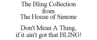 THE BLING COLLECTION FROM THE HOUSE OF SIMONE DON'T MEAN A THING, IF IT AIN'T GOT THAT BLING!