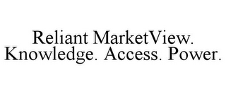 RELIANT MARKETVIEW. KNOWLEDGE. ACCESS. POWER.