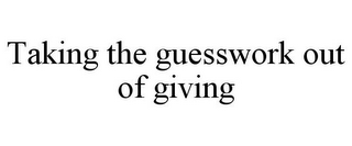 TAKING THE GUESSWORK OUT OF GIVING