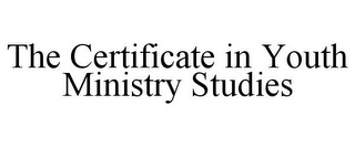 THE CERTIFICATE IN YOUTH MINISTRY STUDIES