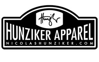 HUNZIKER HUNZIKER APPAREL NICOLASHUNZIKER.COM