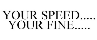 YOUR SPEED..... YOUR FINE.....