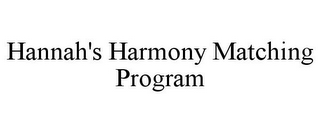 HANNAH'S HARMONY MATCHING PROGRAM