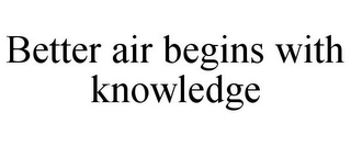 BETTER AIR BEGINS WITH KNOWLEDGE