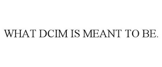 WHAT DCIM IS MEANT TO BE.