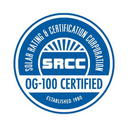 SOLAR RATING & CERTIFICATION CORPORATION SRCC OG-100 CERTIFIED ESTABLISHED 1980