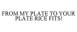 FROM MY PLATE TO YOUR PLATE RICE FITS!