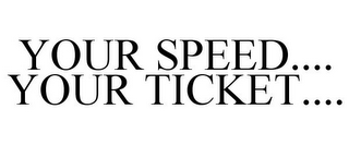 YOUR SPEED.... YOUR TICKET....