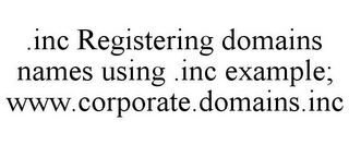 .INC REGISTERING DOMAINS NAMES USING .INC EXAMPLE; WWW.CORPORATE.DOMAINS.INC