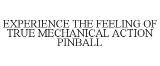 EXPERIENCE THE FEELING OF TRUE MECHANICAL ACTION PINBALL