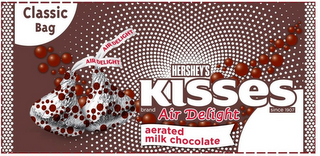 CLASSIC BAG HERSHEY'S KISSES BRAND SINCE 1907 AIR DELIGHT AERATED MILK CHOCOLATE