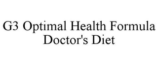 G3 OPTIMAL HEALTH FORMULA DOCTOR'S DIET