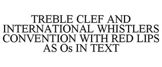 TREBLE CLEF AND INTERNATIONAL WHISTLERS CONVENTION WITH RED LIPS AS OS IN TEXT